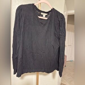 Sejour Men's Long Sleeve Black Tee